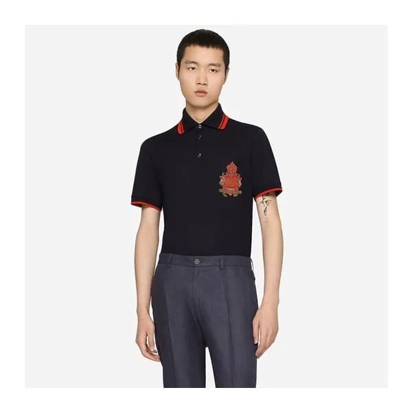 돌체앤가바나 남성 블랙 폴로 반팔티 - Dolce&Gabbana Mens Black Tsh… - 1