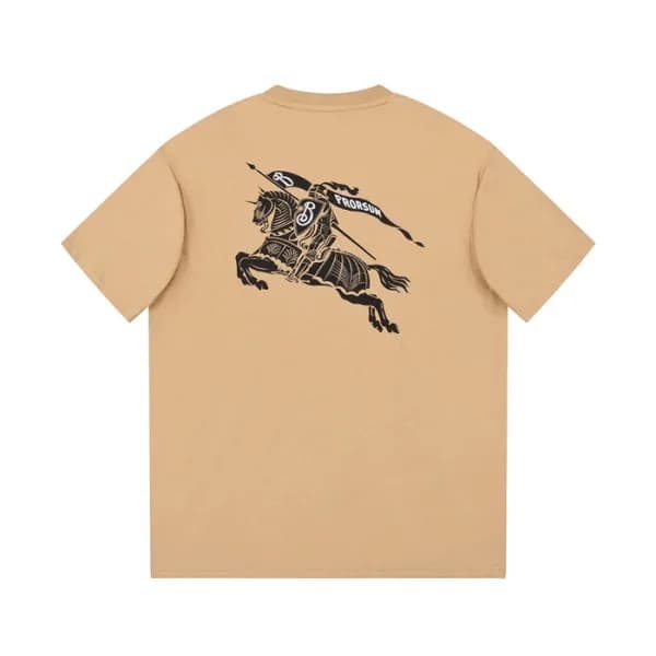 버버리 남성 카멜 크루넥 반팔티 - Burberry Mens Camel Short Slee… - 1