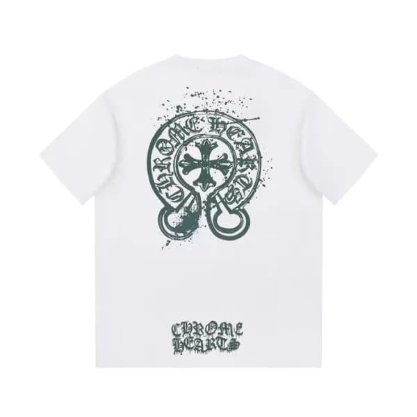 크롬하츠 남성 화이트 크루넥 반팔티 - Chrom Hearts Mens White Shor… - 1