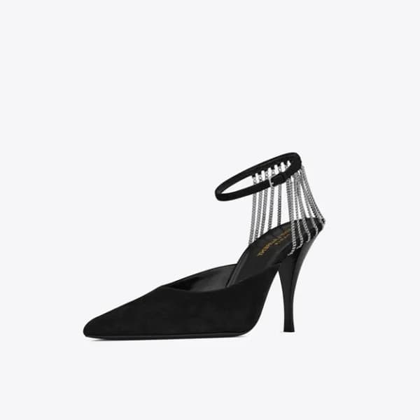 입생로랑 여성 블랙 슬링백 - Saint Laurent Womens Black Sandal… - 1