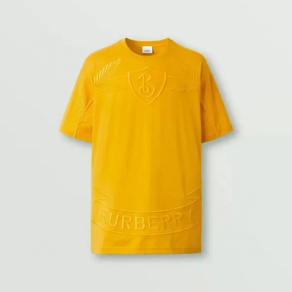 버버리 남/녀 옐로우 반팔티 - Burberry Unisex Yellow Short Sle… - 1