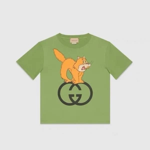 구찌 남/녀 그린 크루넥 반팔티 - Gucci Unisex Green Short sleev… - 1