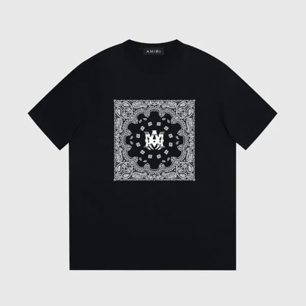 아미리 남성 블랙 크루넥 반팔티 - Amiri Mens Black Short sleeved… - 1