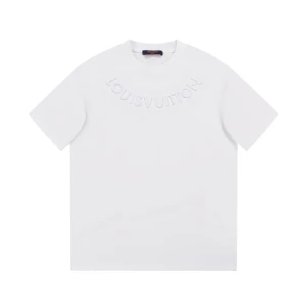 루이비통 남성 크루넥 화이트 반팔티 - Louis vuitton Mens White Sho… - 1