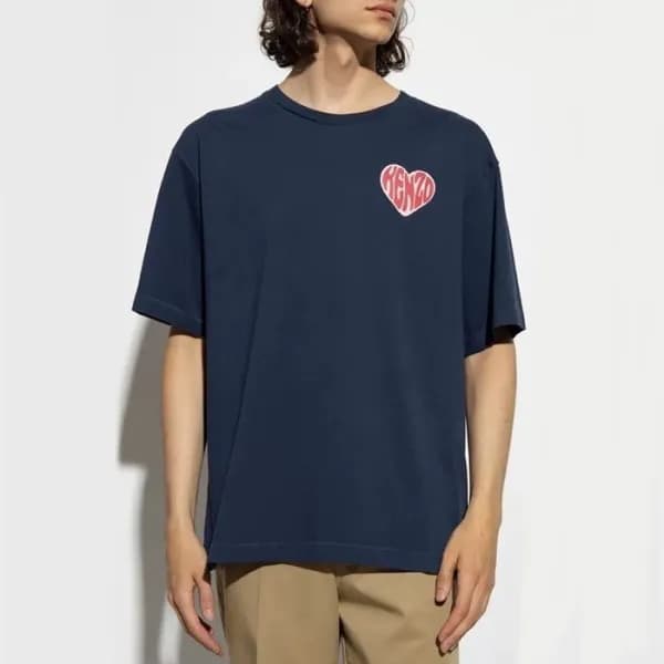 겐조 남/녀 네이비 크루넥 반팔티 - Kenzo Unisex Navy Tshirts - k…