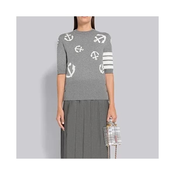 톰브라운 여성 그레이 반팔티 - Thom Browne Womens Gray Tshirts … - 1