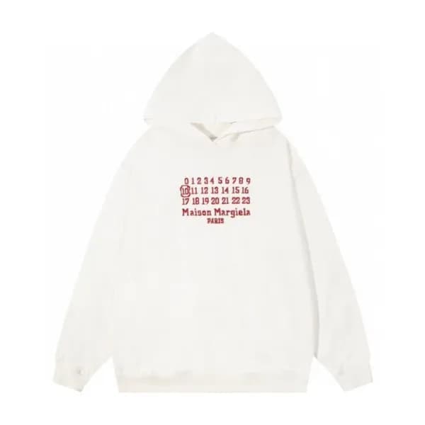 메종마르지엘라 남성 화이트 후드티 - Maison margiela Mens White Ho… - 1