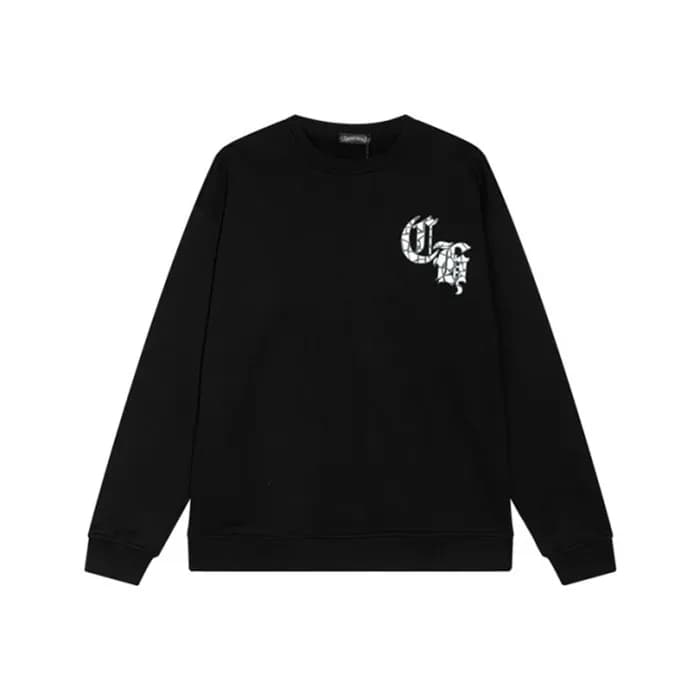 크롬하츠 남성 블랙 맨투맨 - Chrome Hearts Mens Black Tshirts … - 1