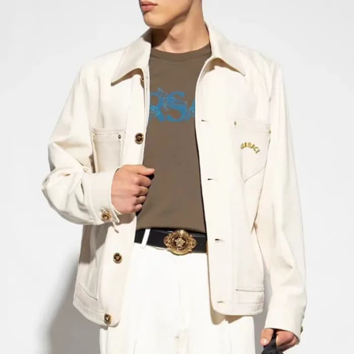 베르사체 남성 캐쥬얼 아이보리 자켓 - Versace Mens Ivory Jackets -… - 1