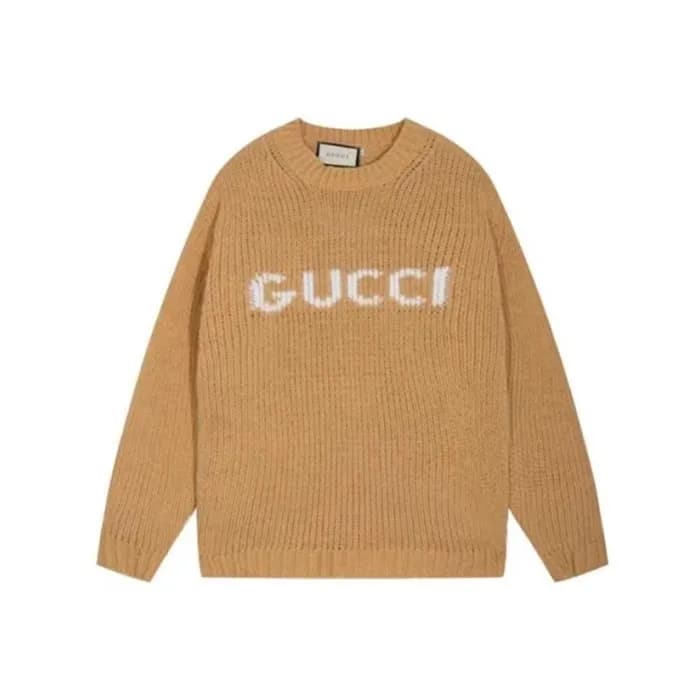 구찌 남성 카멜 크루넥 스웨터 - Gucci Mens Camel Sweaters - gu1… - 1