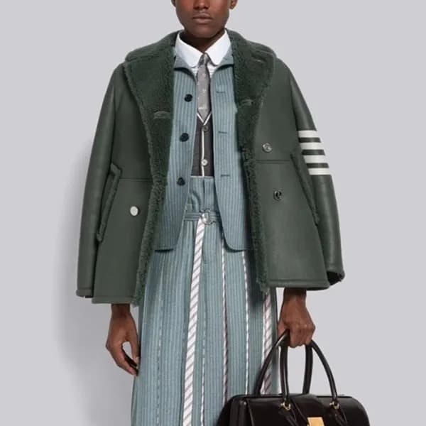 톰브라운 남성 가죽 자켓 - Thom Browne Mens Green Jackets - f… - 1