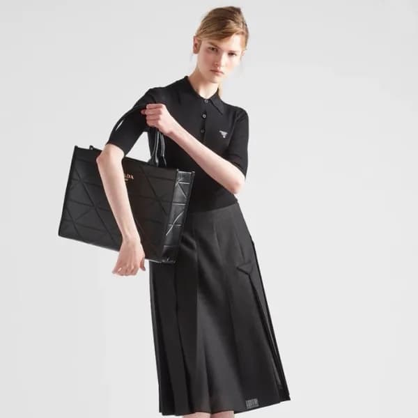프라다 여성 블랙 롱 스커트 - Prada Womens Black Long Skirts -… - 1