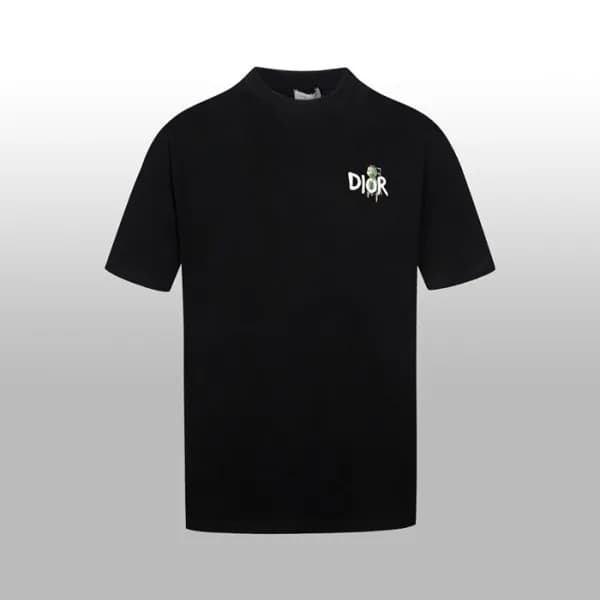 디올 남성 블랙 반팔 티셔츠 - Dior Mens Black Tshirts - dic424… - 1