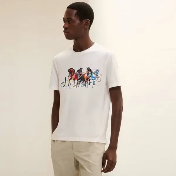 에르메스 남성 라운드 반팔티 - Hermes Mens Round Tshirt - hec52… - 1