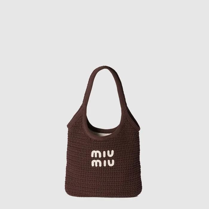 미우미우 여성 아이비 라피아 우븐 토트 백 - Miumiu Womens Ivy Raffia… - 1