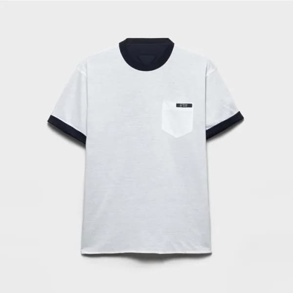프라다 남성 양면 라운드 반팔티 - Prada Mens Round Tshirt - prc1… - 1