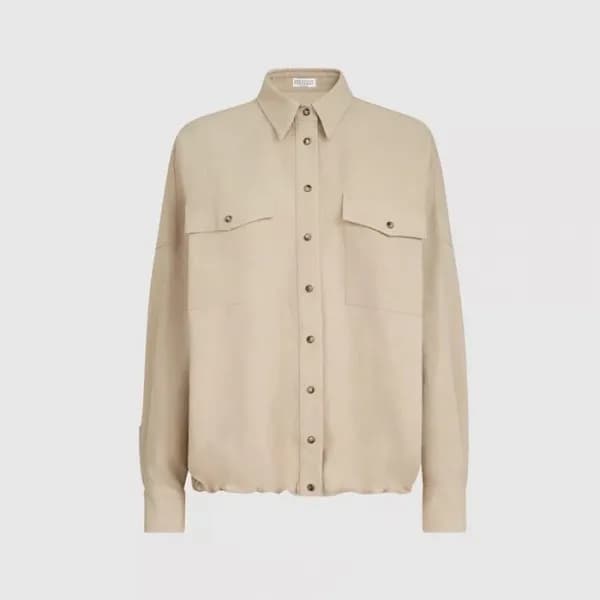 브루넬로 쿠치넬리 여성 플루이드 트윌 셔츠 - Brunello Cucinelli Women… - 1