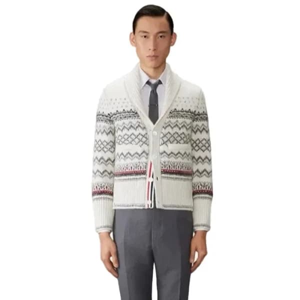 톰브라운 남성 브이넥 가디건 - Thom Browne Mens V-neck Cardigan - thc17090x