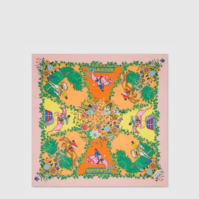 구찌 여성 올오버 플로라 프린트 실크 까레 - Gucci Womens All Over Flora Print Silk Carré - acc10710x - 1