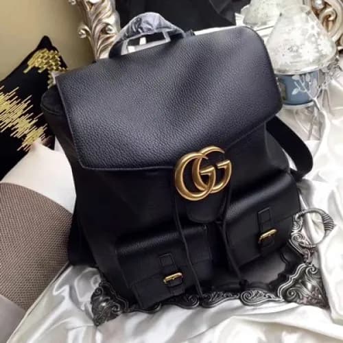 [구찌] 블랙 가죽 GG-로고 버클 남성용 백팩 gu0018b - Gucci Busines… - 1
