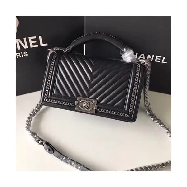 Chanel Leboy Leather Chain Tote Shoulder Bag ,25CM… - 1
