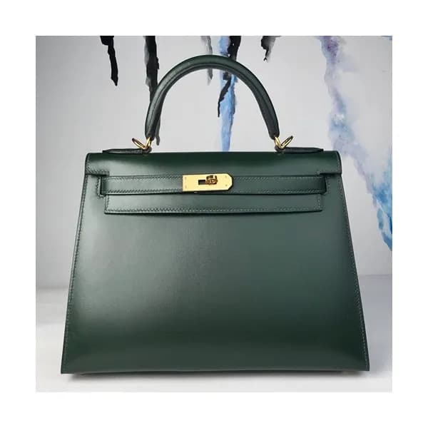 Hermes Kelly Box Leather Tote Shoulder Bag ,28cm -… - 1