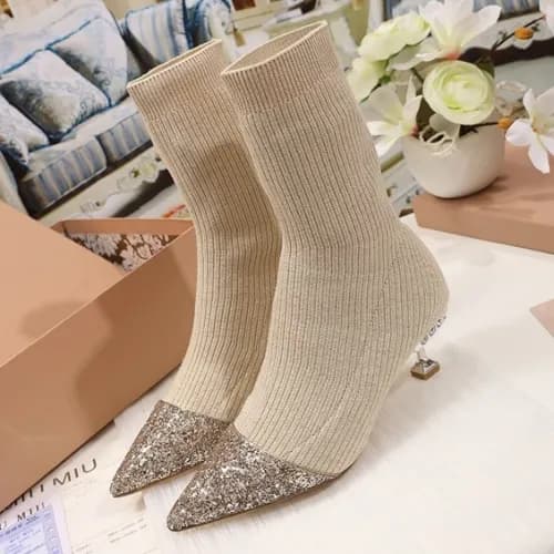 Miumiu 2018 Ladies knit Glitter Boots - 미우미우 니트 글리… - 1