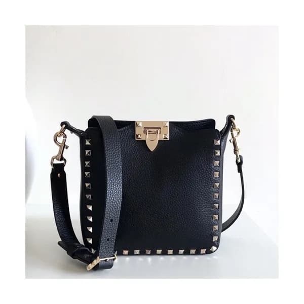 Valentino 2019 Leather Rockstud Spike Shoudler Bag… - 1