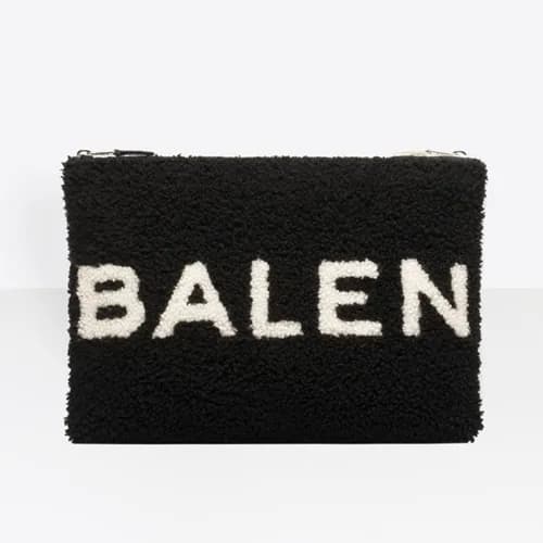 Balenciaga 2019 Lambs Wool Clutch Bag,34CM - 발렌시아가… - 1