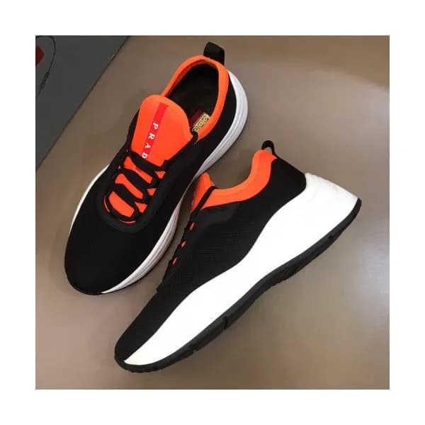 Prada 2019 Mens Casual Logo Leather Two-tone Runn… - 1