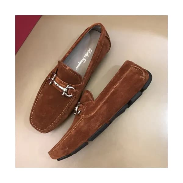 Ferragamo 2019 Mens Metal Gancio Leather Loafer - … - 1
