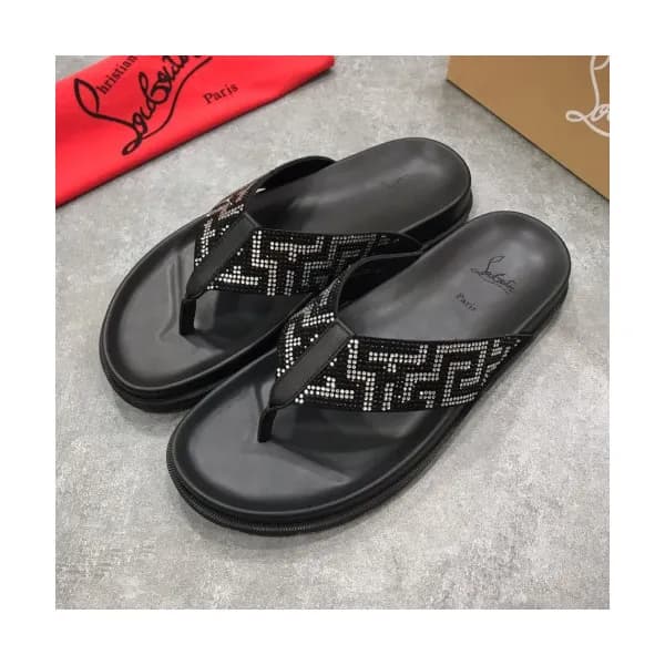 Christian Louboutin 2019 Mens Strass Logo Leather … - 1