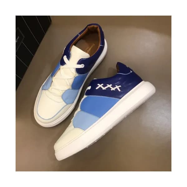 Ermenegildo Zegna 2019 Mens Logo Leather Sneakers… - 1