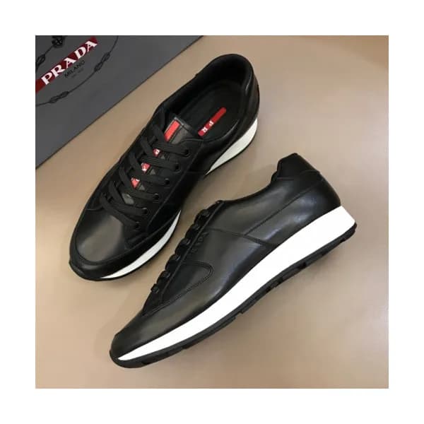 Prada 2019 Mens Business Logo Leather Sneakers - 프… - 1