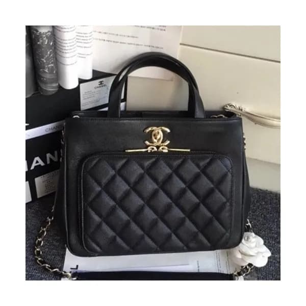 Chanel 2019 Leather Small Tote Shoulder Bag ,26CM … - 1