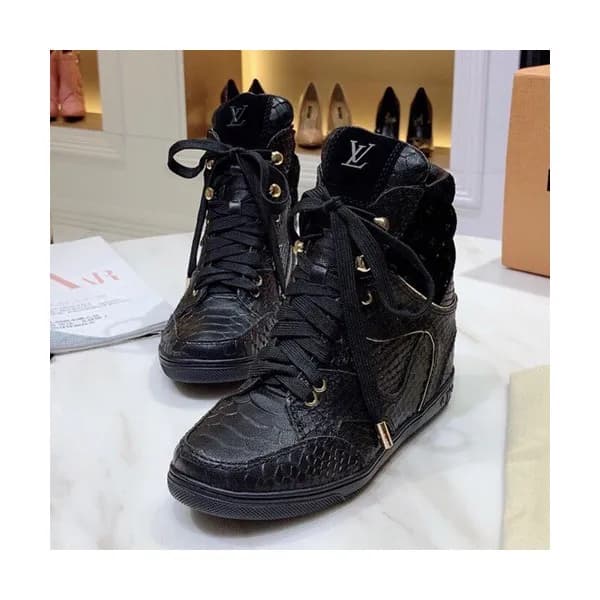 Louis vuitton 2019 Ladies Leather Wedge Sneakers … - 1