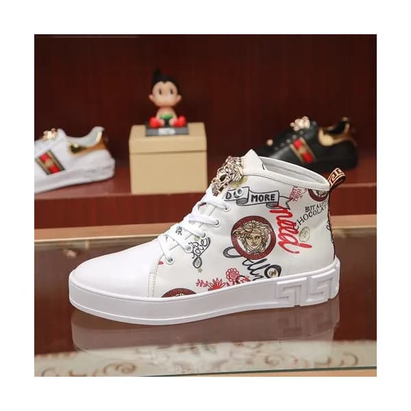 Versace 2019 Mens Leather Sneakers - 베르사체 2019 남성용… - 1