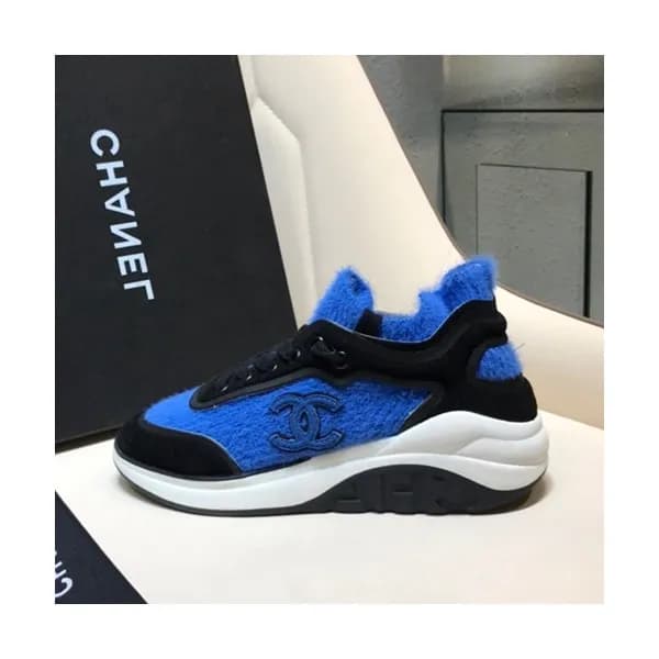 Chanel 2019 Ladies Suede & Knit Sneakers - 샤넬 2019… - 1