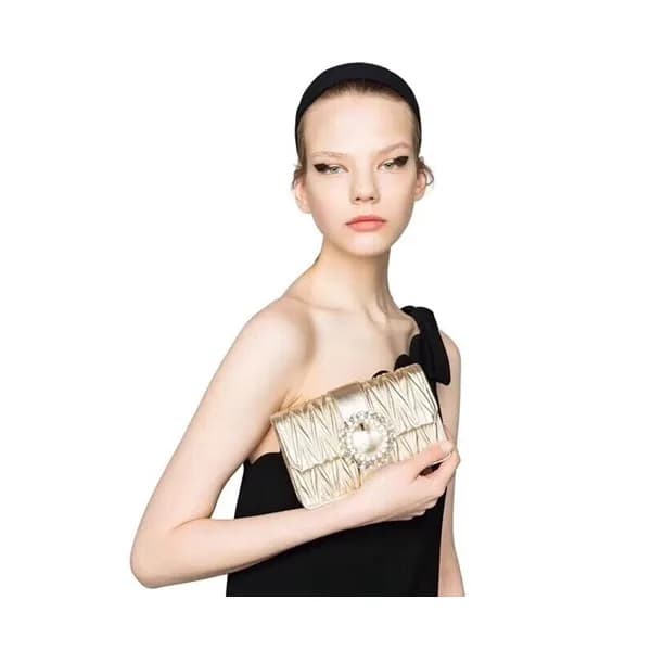MiuMiu 2020 Matelasse Mini Chain Shoulder Bag,18cm… - 1