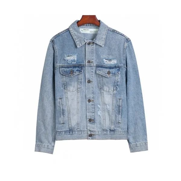 Off-white 2020 Mens Logo Casual Denim Jackets - 오프… - 1
