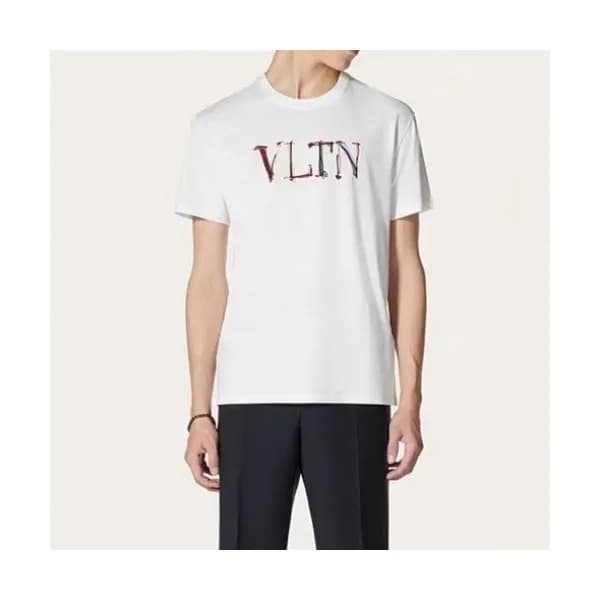 Valentino Mens Logo Crew-neck Short Sleeved Tshir… - 1