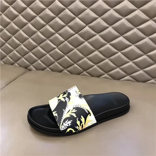 Versace 2021 Men's Leather Slipper,VERS0574 - … - 1