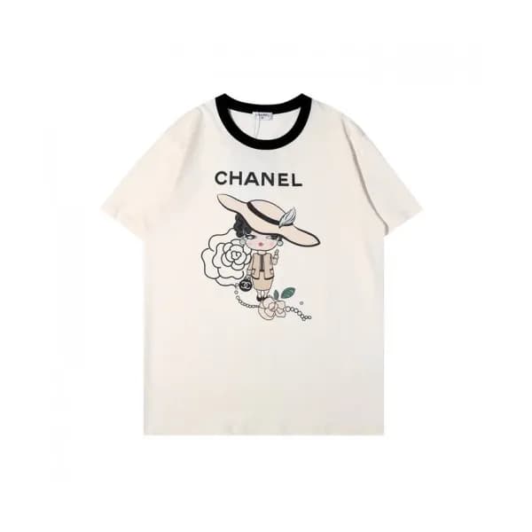 Chanel Womens 'CC' Logo Cotton Short Slee… - 1
