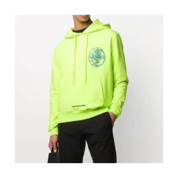 Off-white Mens Logo Cotton Hoodie Green - 오프화이트 2… - 1