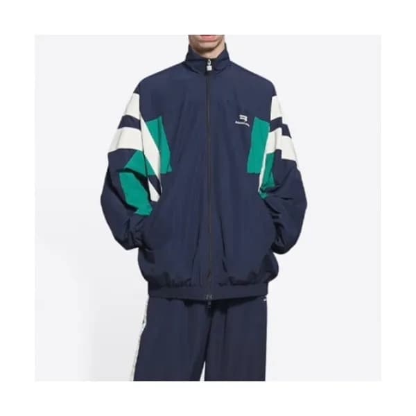 Balenciaga Mens Logo Casual Jackets Navy - 발렌시아가 … - 1