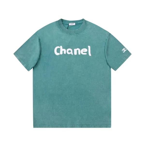 샤넬 남/녀 크루넥 블루 반팔티 - Unisex Blue Tshirts - chl0895x - 1