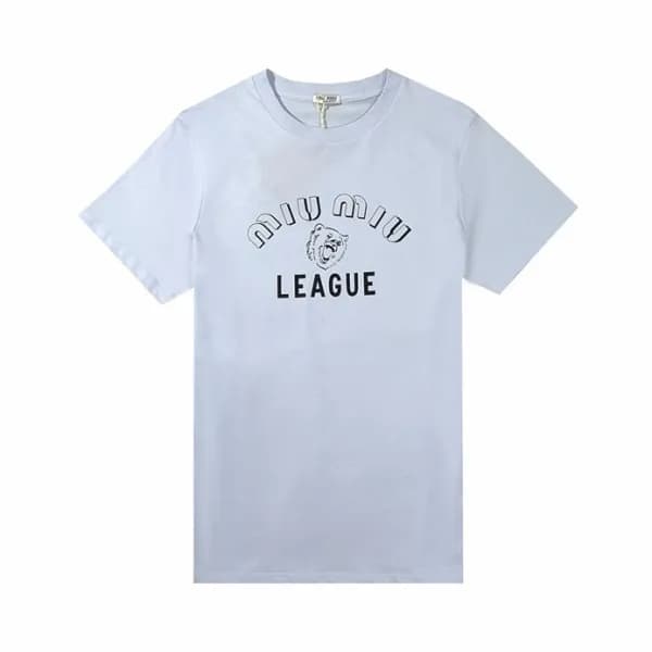 미우미우 여성 크루넥 블루 반팔티 - Ladys Blue Tshirts - miu0248x - 1