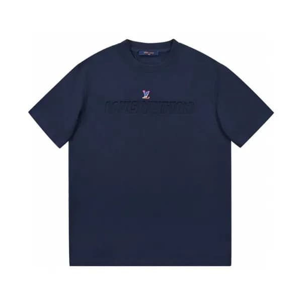 루이비통 남/녀 네이비 크루넥 반팔티 - Unisex Navy Tshirts - lou04… - 1