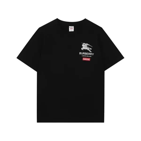 버버리 남성 블랙 크루넥 반팔티 - Mens Black Tshirts - Bur04371x - 1