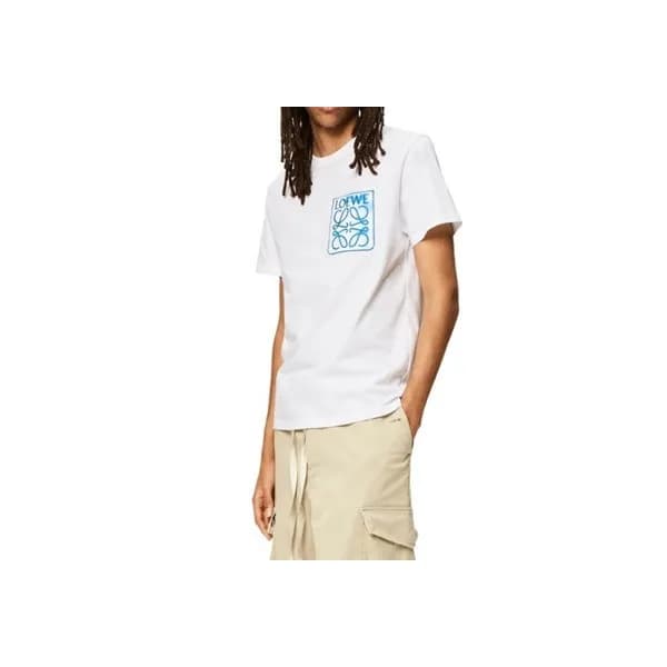 로에베 남/녀 이니셜 화이트 반팔티 - Unisex White Tshirts - loe06… - 1